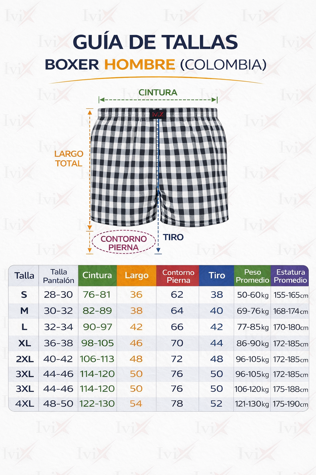 Pack X 3 bóxer suelto SIN Boxer Interno Marca IviX -Envio Gratis