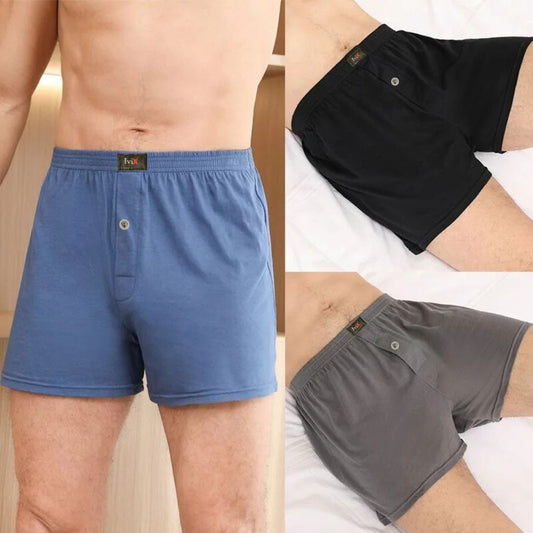 PACK X3 BOXER SUELTO PARA HOMBRE EN ALGODON UNICOLOR CON ABERTURA