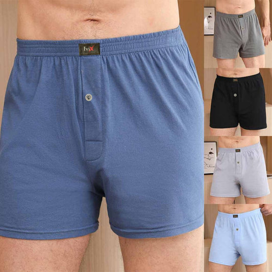 PACK X5 BOXER SUELTO PARA HOMBRE EN ALGODON UNICOLOR CON ABERTURA-ENVIO GRATIS